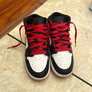 Black,white, and red Jordan 1